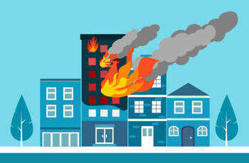 Действия при пожаре в общественном здании!